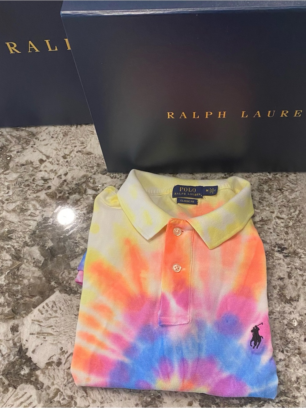Polo Ralph Lauren Tie-Dye Polo in Yellow, Orange, Pink, Purple, Blue